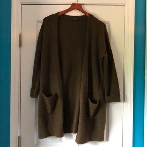 Green long top shop cardigan
